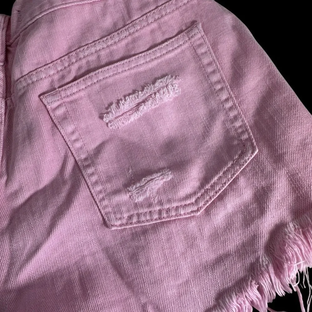 Free People We The Free NWT‎ Loving Good Vibrations Cutoff Shorts In Rosa Sz 32